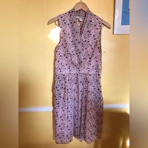 Sleeveless pink floral midi dress w/ pockets & side zip - Vintage Forever 21!